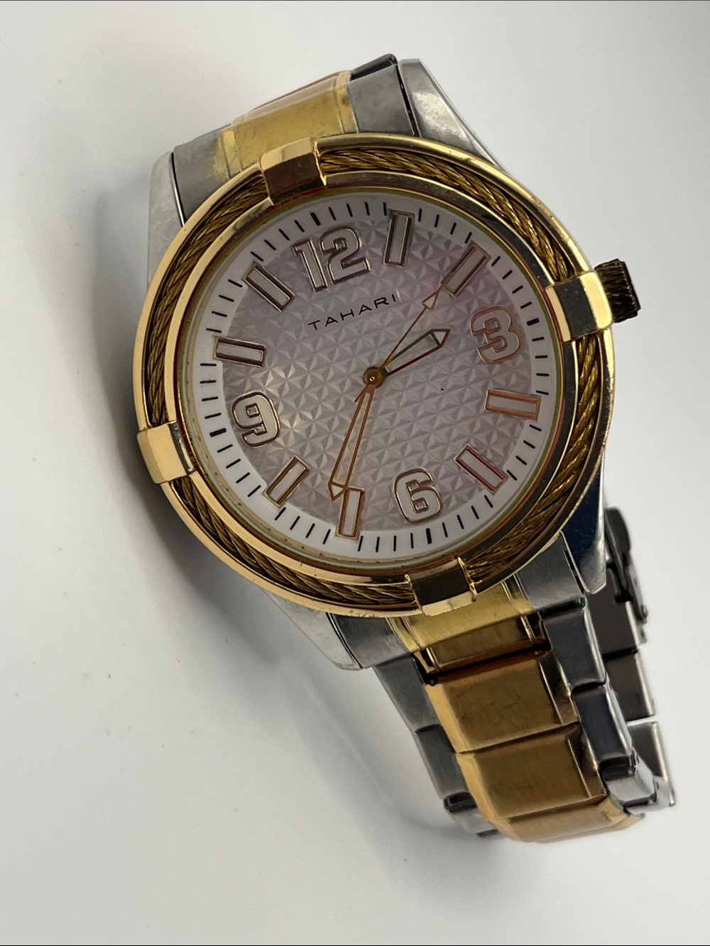 Tahari Men's Two-Tone Gold & Silver Bracelet Watch